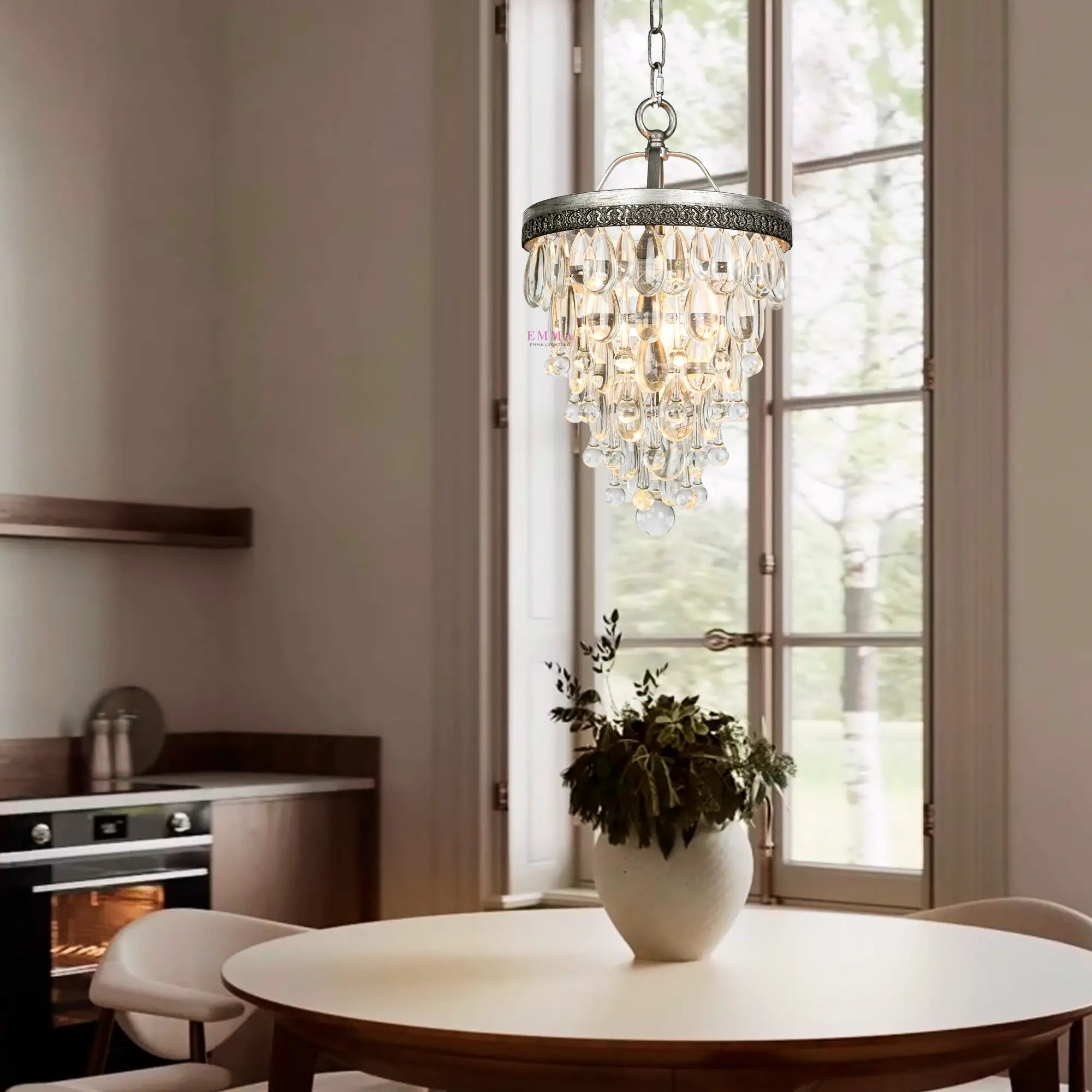 Handmade Art Crystal Glass Calira Chandelier