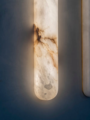 Alabaster Tubular Wide Wall Light, 65cm - Oasislives
