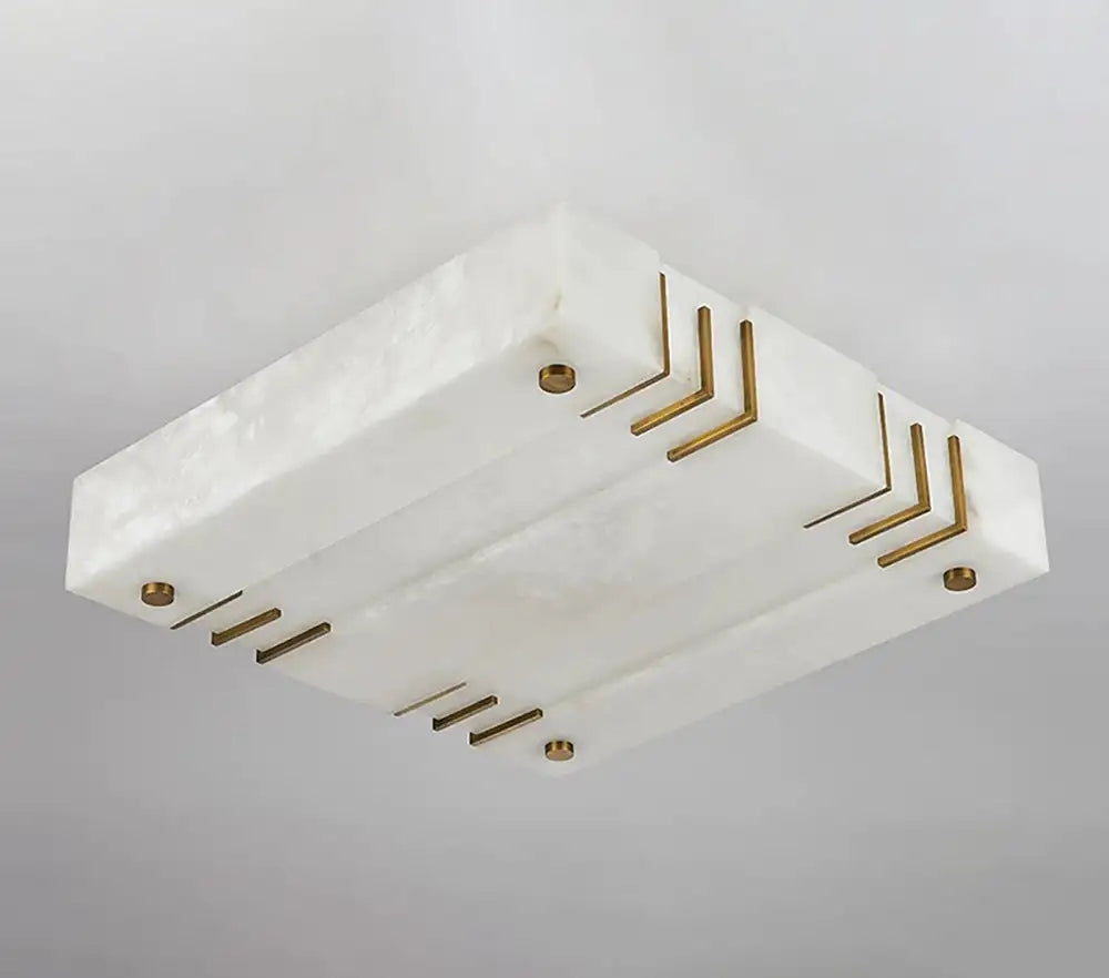 Modern Square Alabaster Ceiling Flushmount