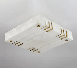 Modern Square Alabaster Ceiling Flushmount