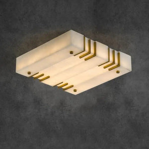 Modern Square Alabaster Ceiling Flushmount