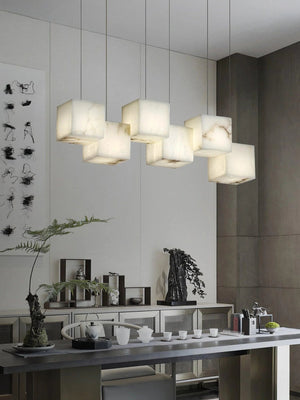 Alabaster Cubic Linear Chandelier-Vancei