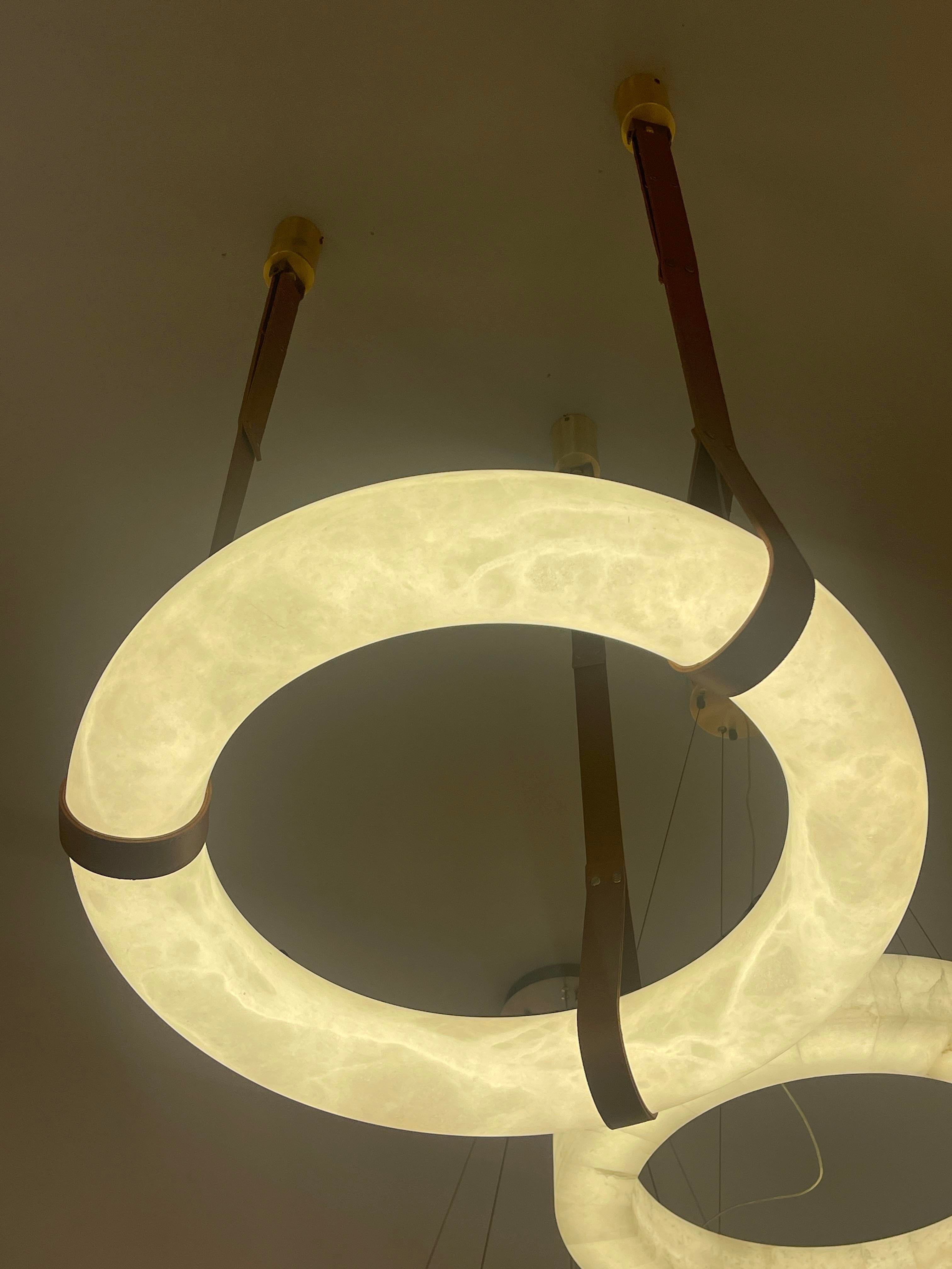 Glacera Alabaster Lorry Oslo Art Chandelier 8 Size
