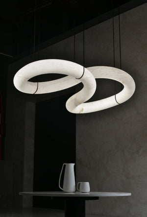 Glacera Designer Inspired Alabaster Chandelier Light For Living Room 35'' 55'' 56'' 70'' 96''W