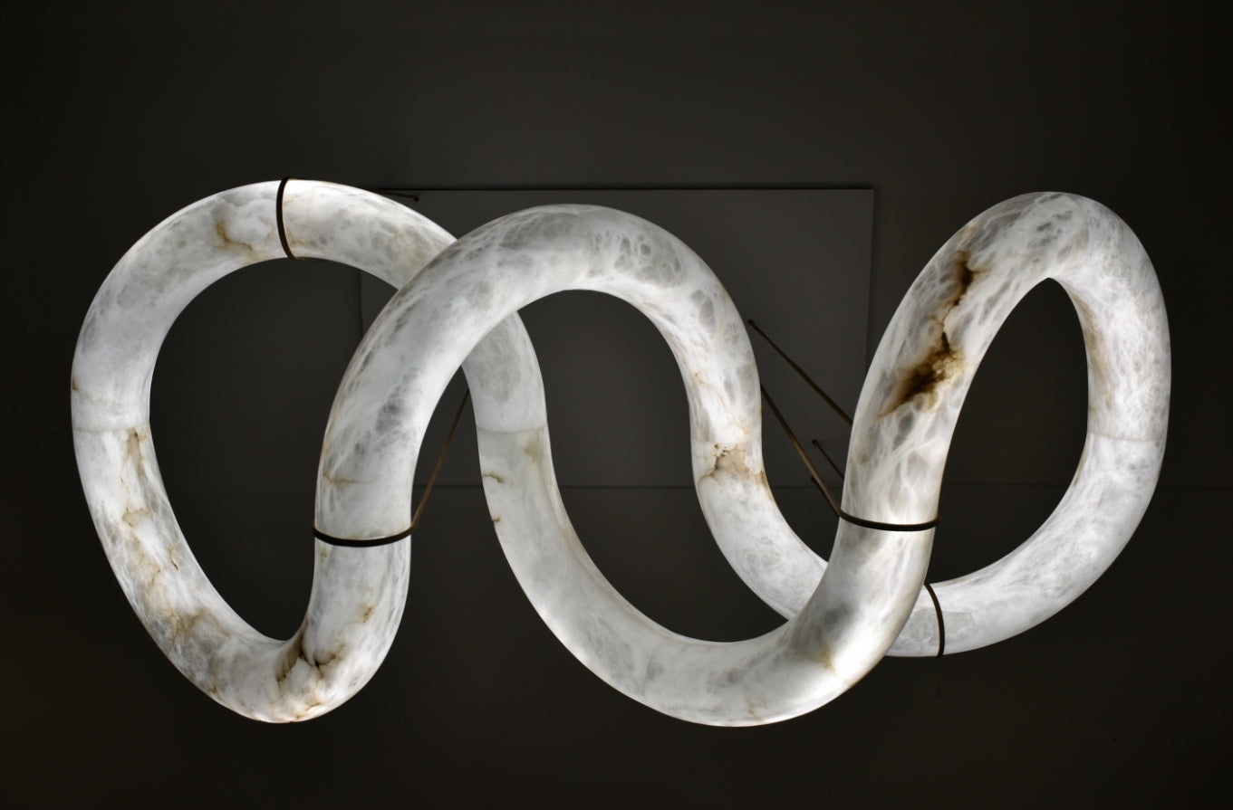 Glacera Designer Inspired Alabaster Chandelier Light For Living Room 35'' 55'' 56'' 70'' 96''W