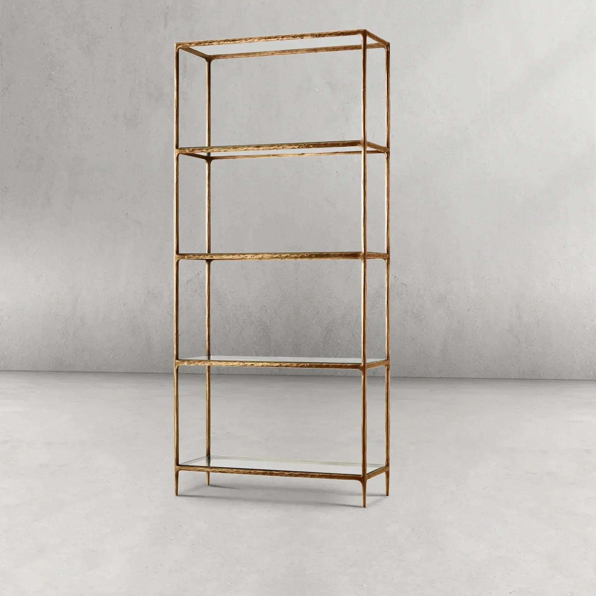 Hand-Forged Metal Glass Shelving