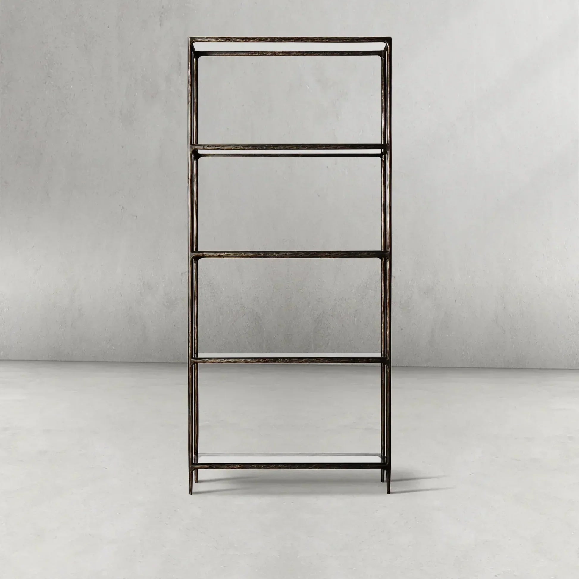 Hand-Forged Metal Glass Shelving