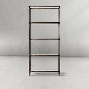Hand-Forged Metal Glass Shelving