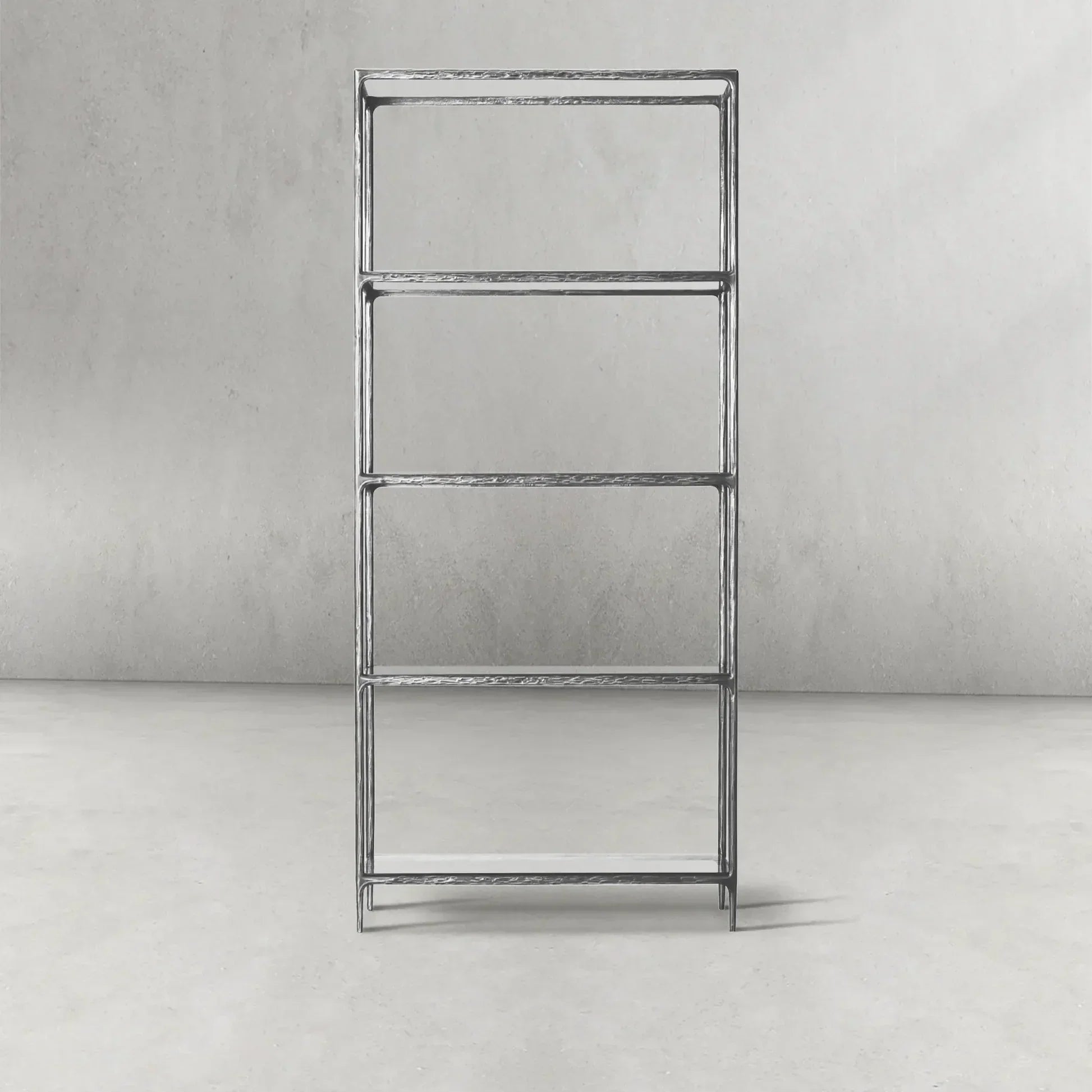 Hand-Forged Metal Glass Shelving