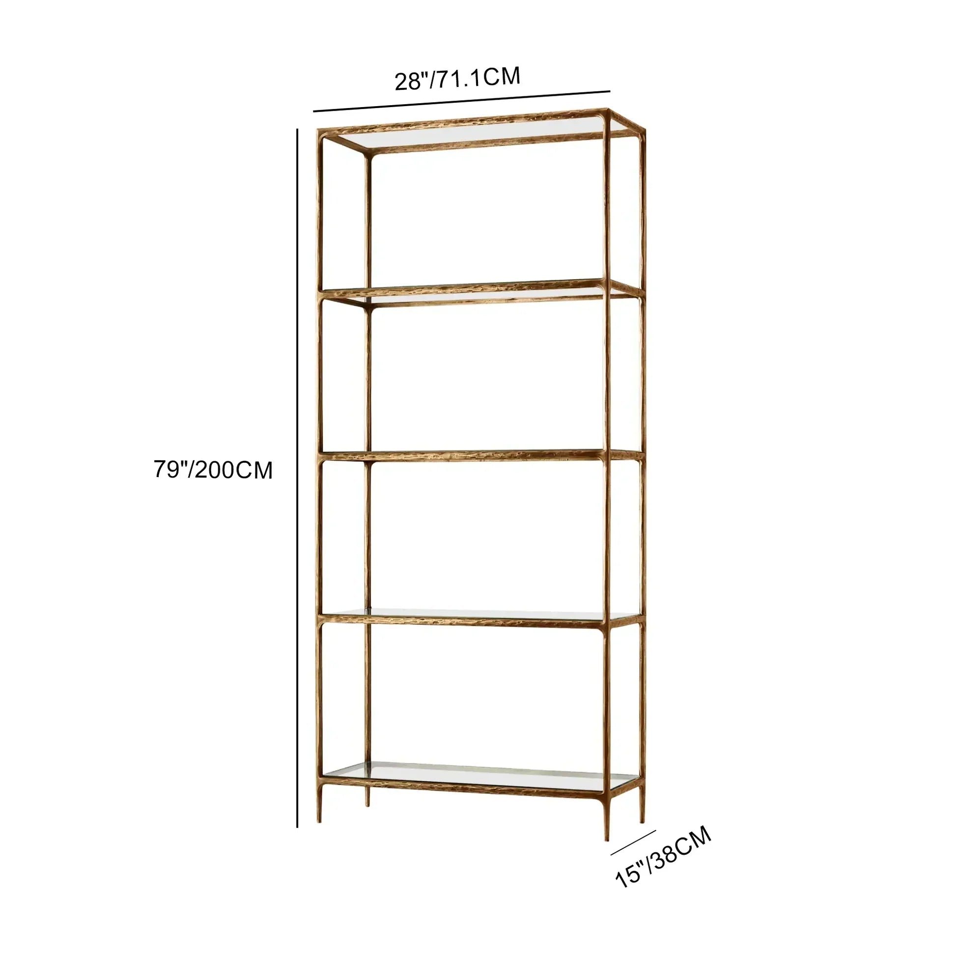 Hand-Forged Metal Glass Shelving