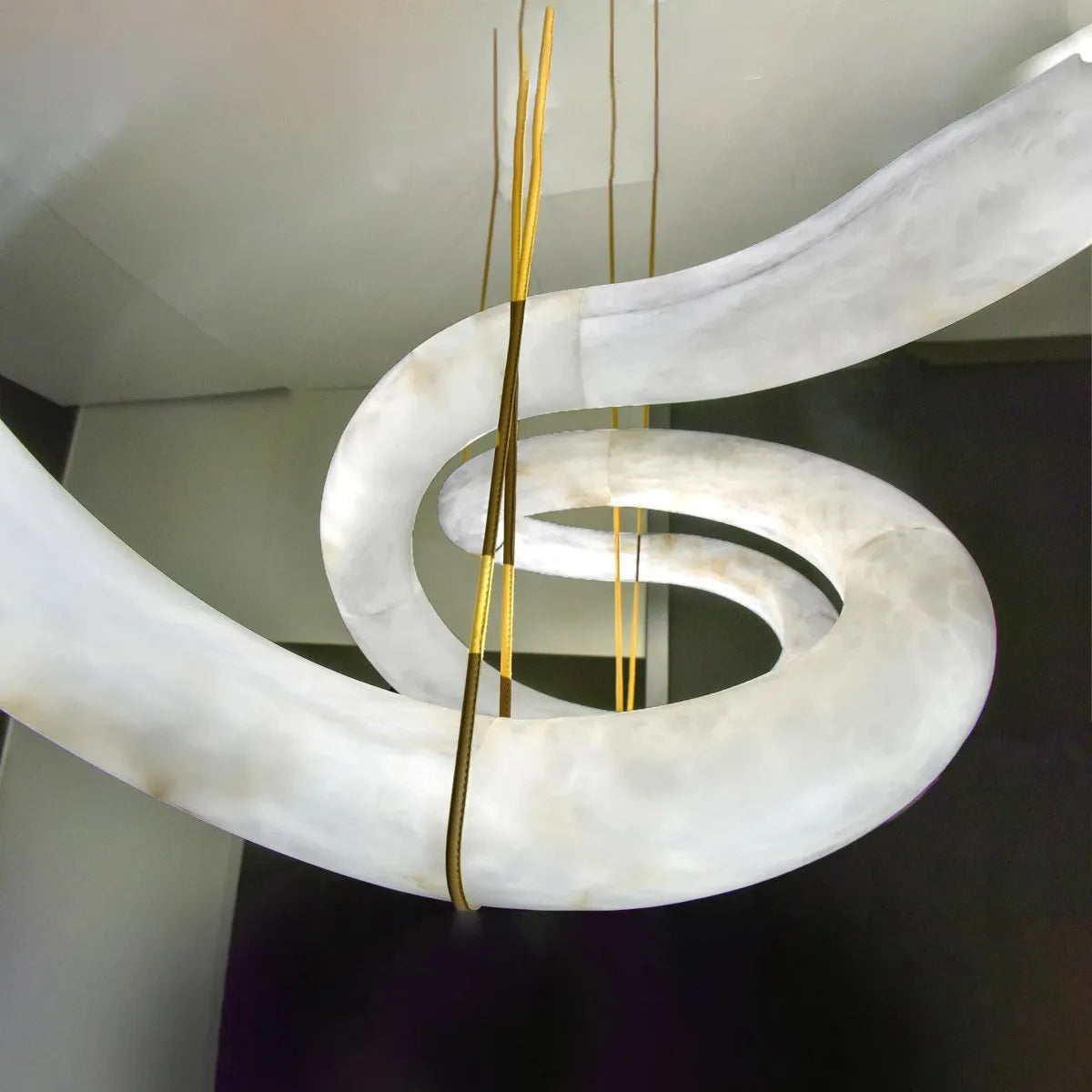 Glacera Designer Inspired Alabaster Chandelier Light For Living Room 35'' 55'' 56'' 70'' 96''W