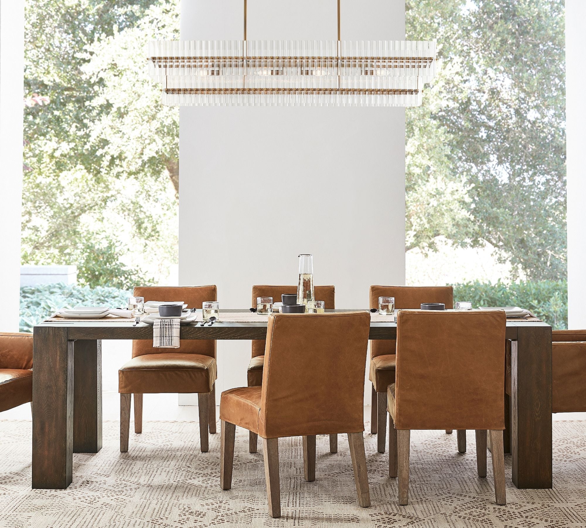 Lumiere Crystal Linear Chandelier 54.4"