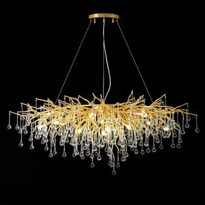 Doris Crystal Rectangular Branch Chandelier L45"-Vancei
