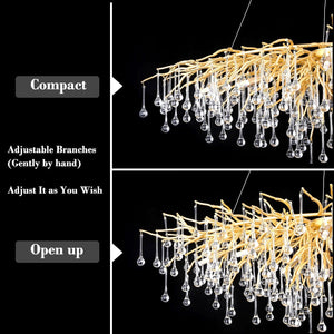 Doris Rain Branch Chandelier 23.5"D Gold-Vancei