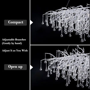 Doris Rain Branch Chandelier Dia 23.5" Silver-Vancei