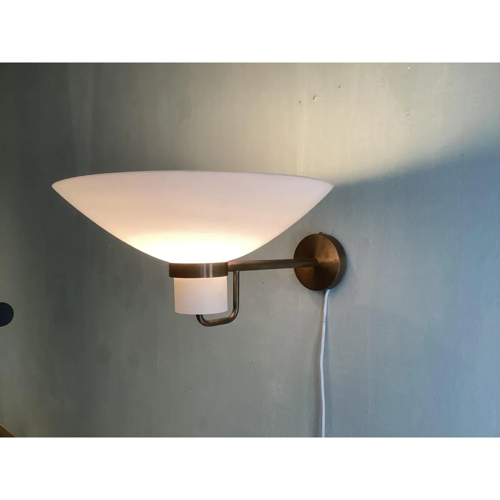 Scandinavian Brass & Glass Wall Light from Lyfa, 1960s
