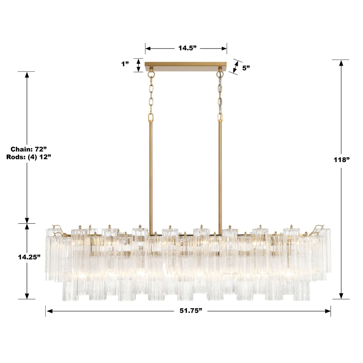 Addis Linear Chandelier 51''-Vancei