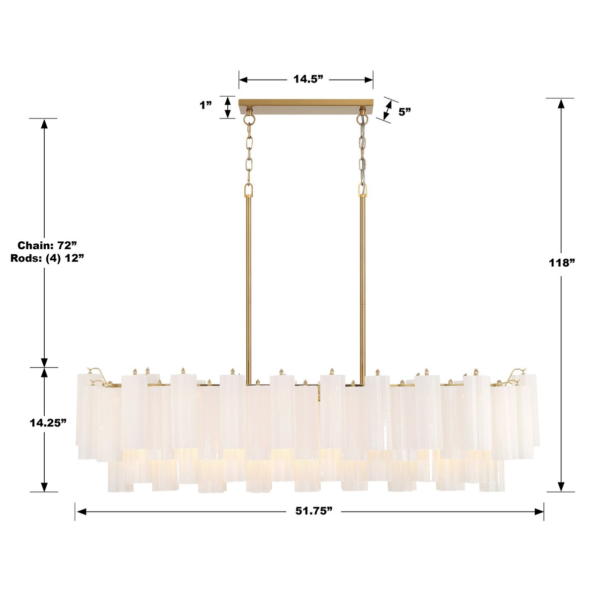 Addis Linear Chandelier 51''-Vancei