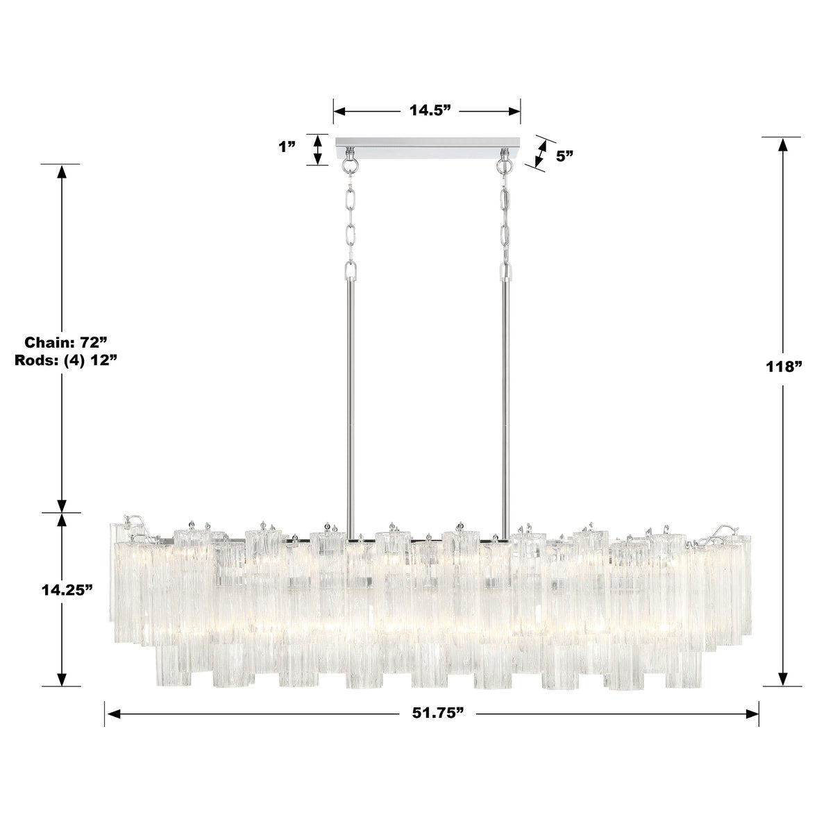 Addis Linear Chandelier 51''-Vancei