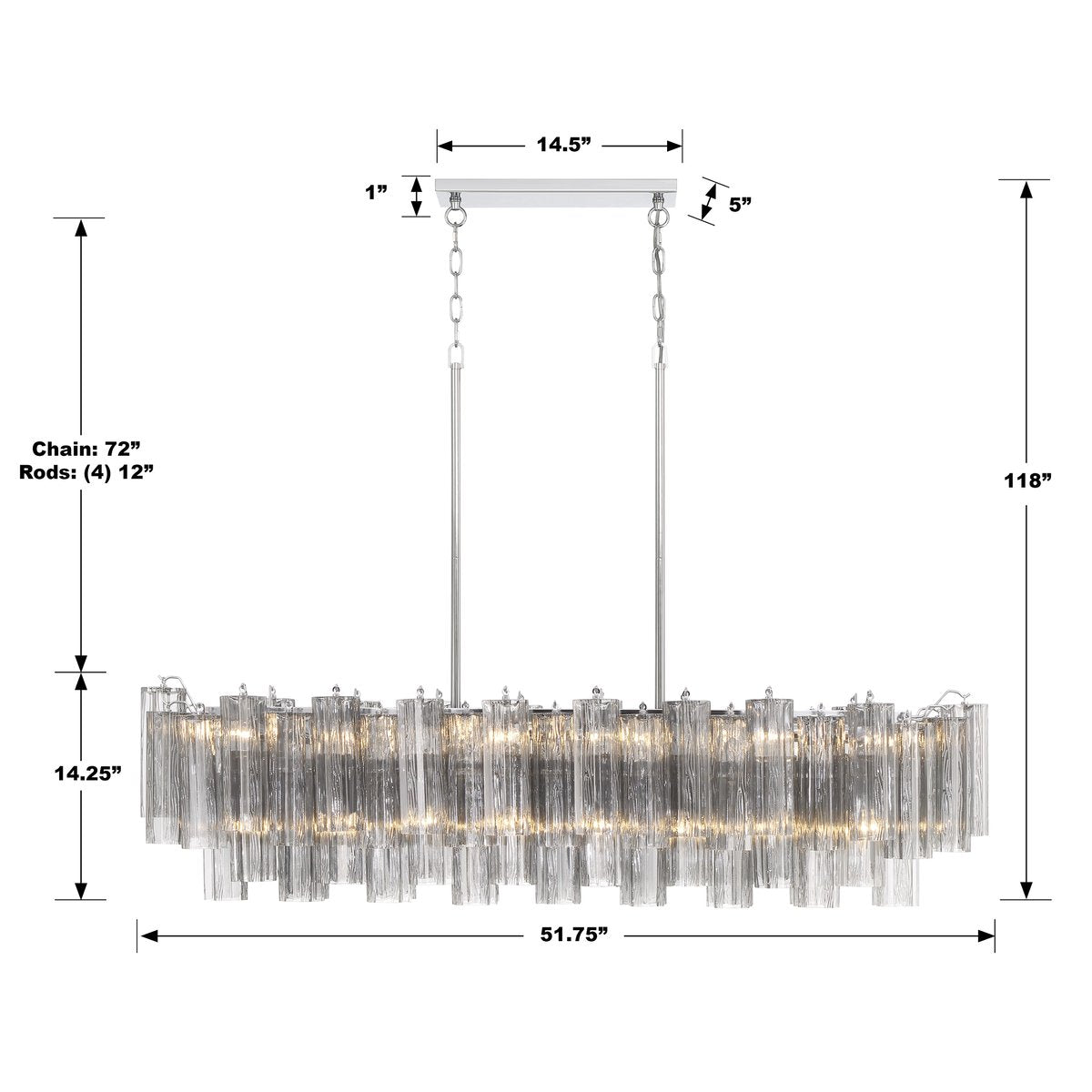 Addis Linear Chandelier 51''-Vancei