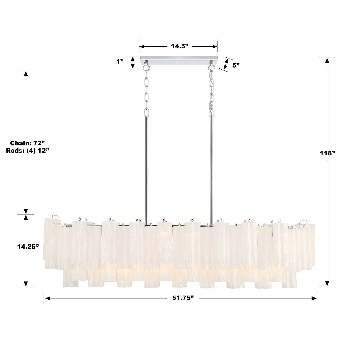 Addis Linear Chandelier 51''-Vancei